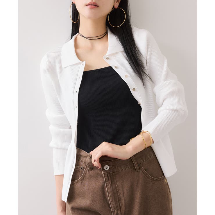 【洗える】襟付きペプラムカーディガン | VIS  | 詳細画像3 