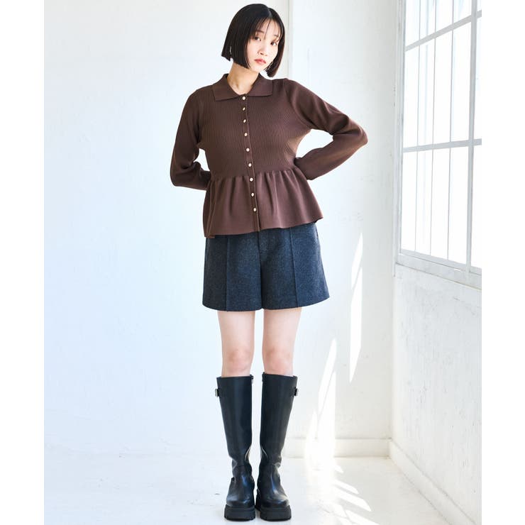 【洗える】襟付きペプラムカーディガン | VIS  | 詳細画像38 