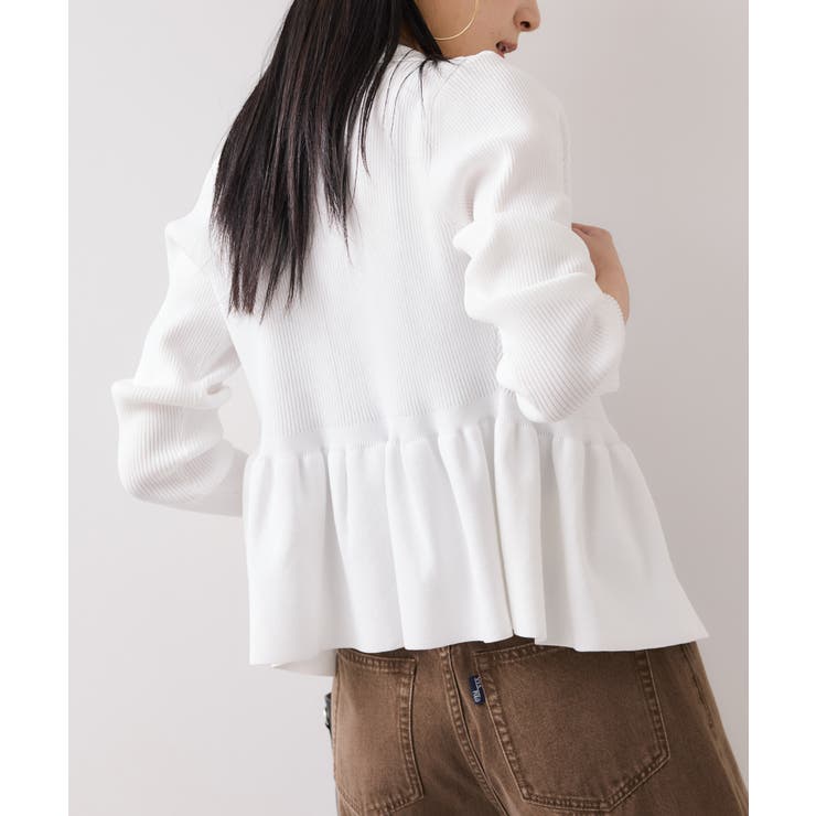 【洗える】襟付きペプラムカーディガン | VIS  | 詳細画像5 