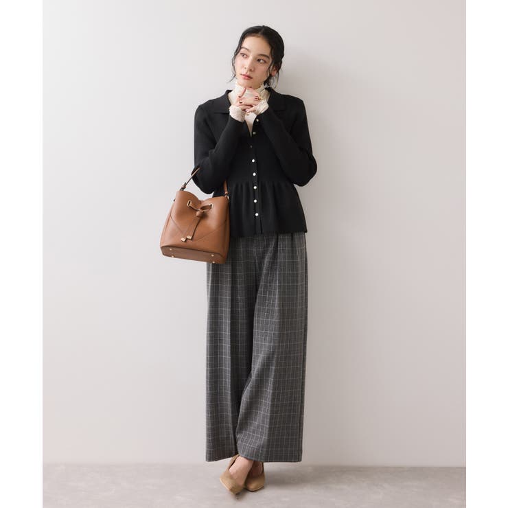 【洗える】襟付きペプラムカーディガン | VIS  | 詳細画像7 