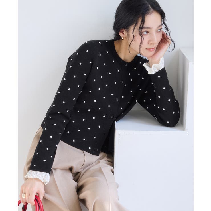 ドットジャガードカーディガン | VIS  | 詳細画像12 
