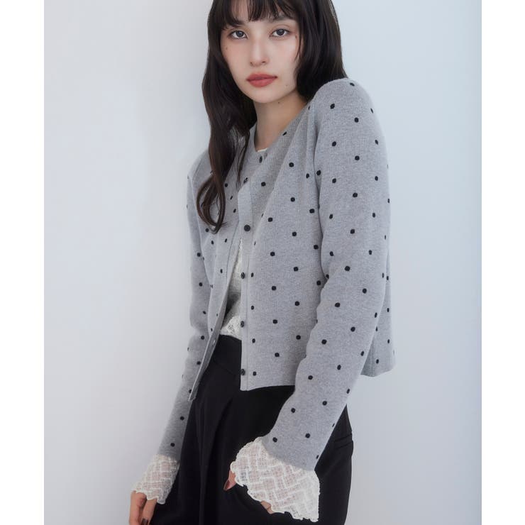 ドットジャガードカーディガン | VIS  | 詳細画像3 