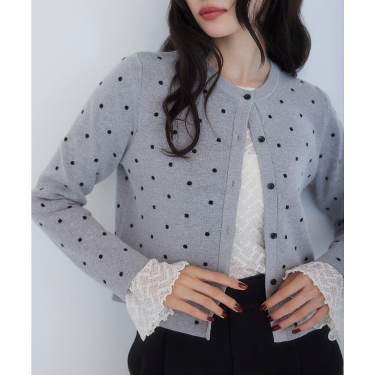 ドットジャガードカーディガン | VIS  | 詳細画像4 