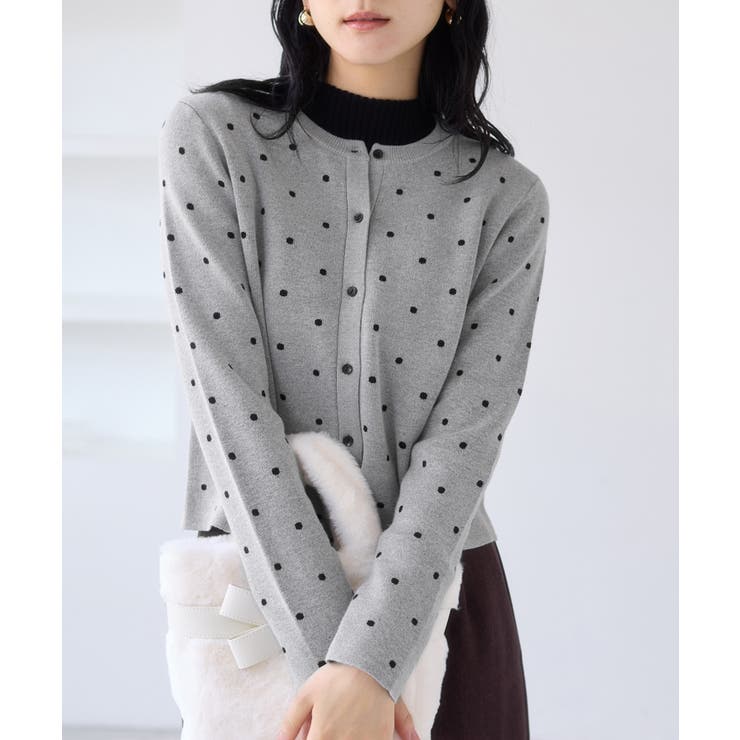 ドットジャガードカーディガン | VIS  | 詳細画像6 