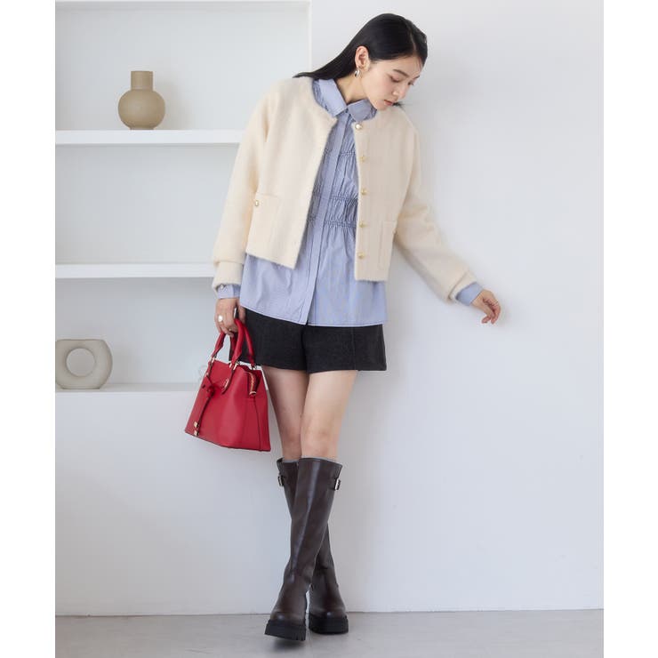 接結ミニフェザーニットジャケットカーディガン/一部WEB限定カラー | VIS  | 詳細画像13