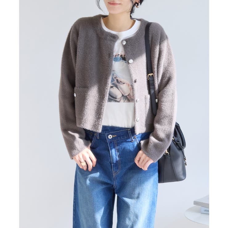 接結ミニフェザーニットジャケットカーディガン/一部WEB限定カラー | VIS  | 詳細画像15