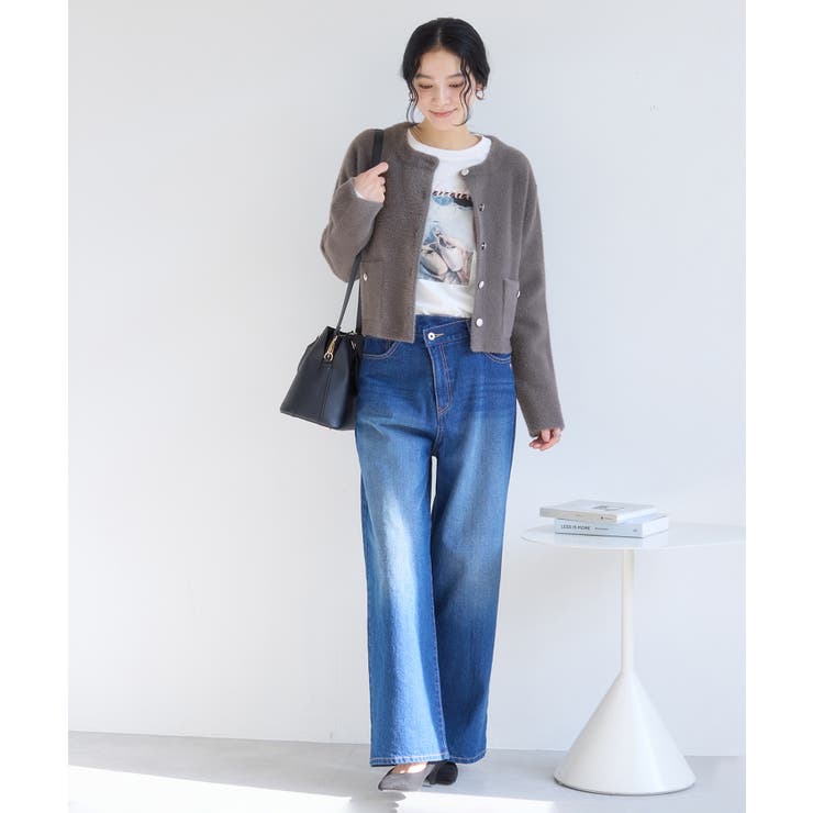 接結ミニフェザーニットジャケットカーディガン/一部WEB限定カラー | VIS  | 詳細画像17