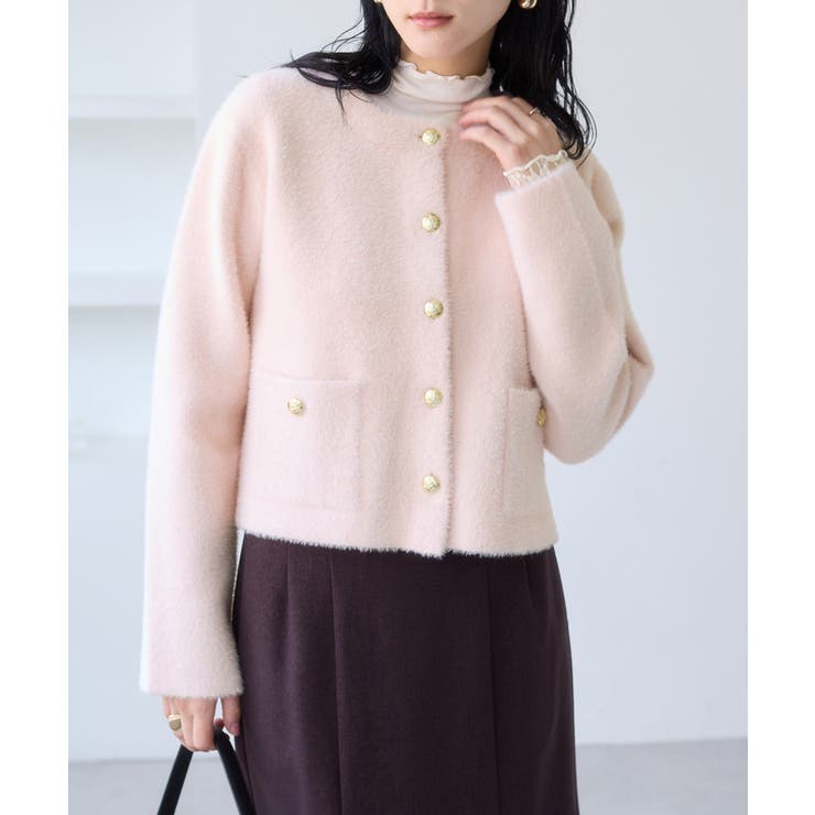 接結ミニフェザーニットジャケットカーディガン/一部WEB限定カラー | VIS  | 詳細画像6