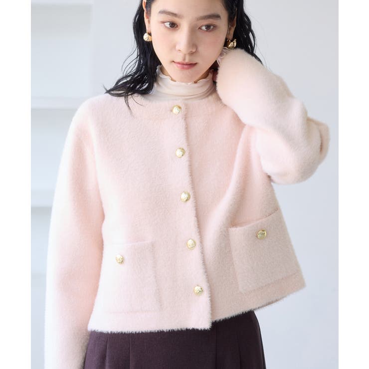 接結ミニフェザーニットジャケットカーディガン/一部WEB限定カラー | VIS  | 詳細画像7