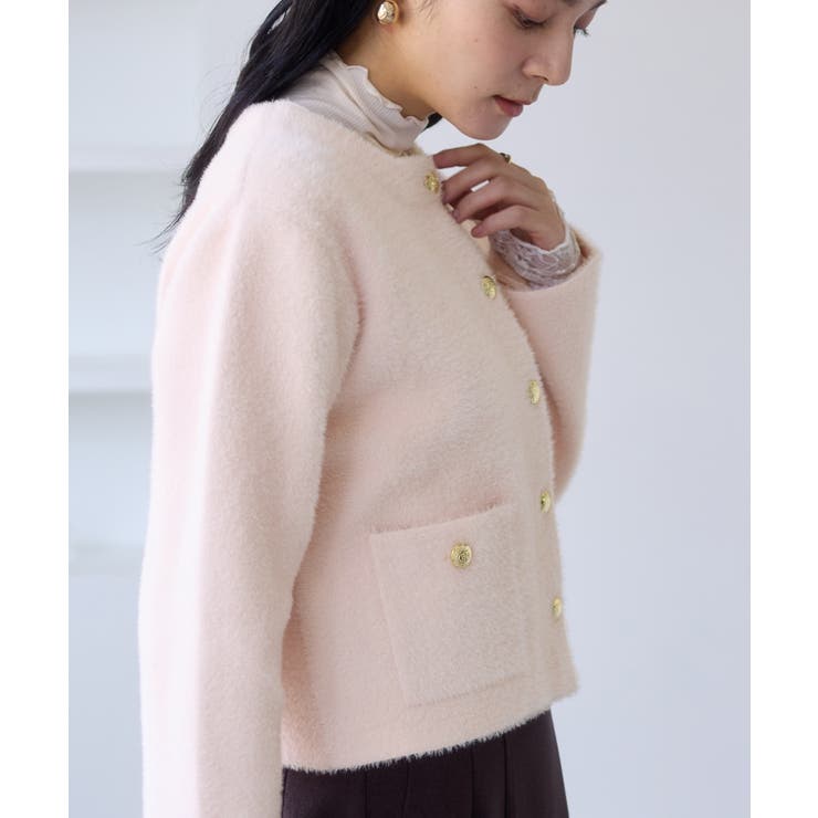 接結ミニフェザーニットジャケットカーディガン/一部WEB限定カラー | VIS  | 詳細画像8