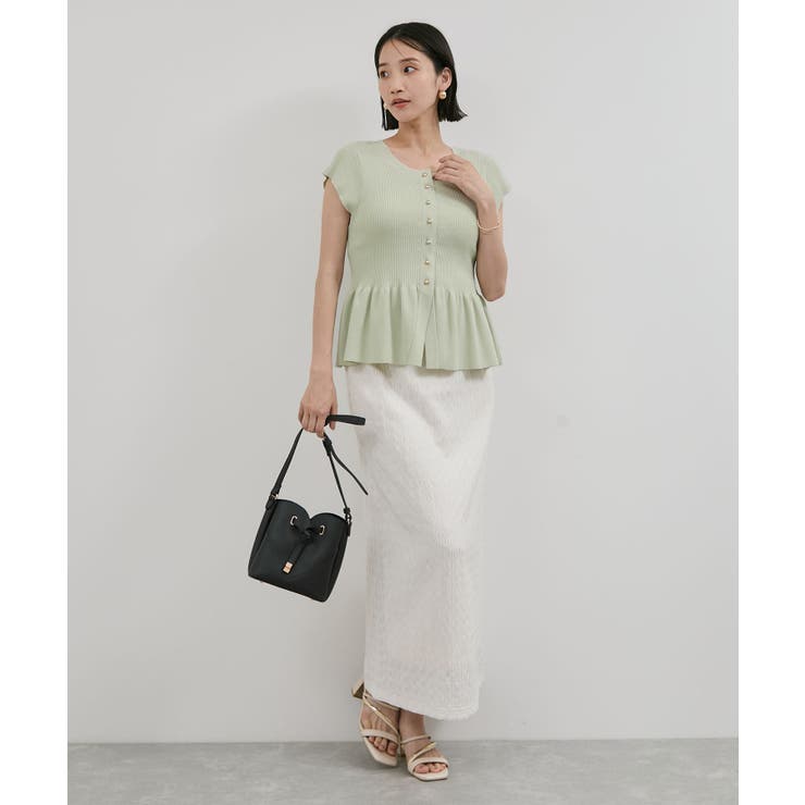 【アンチピリング/洗える】美SMARTショートスリーブペプラムニット | VIS  | 詳細画像10 