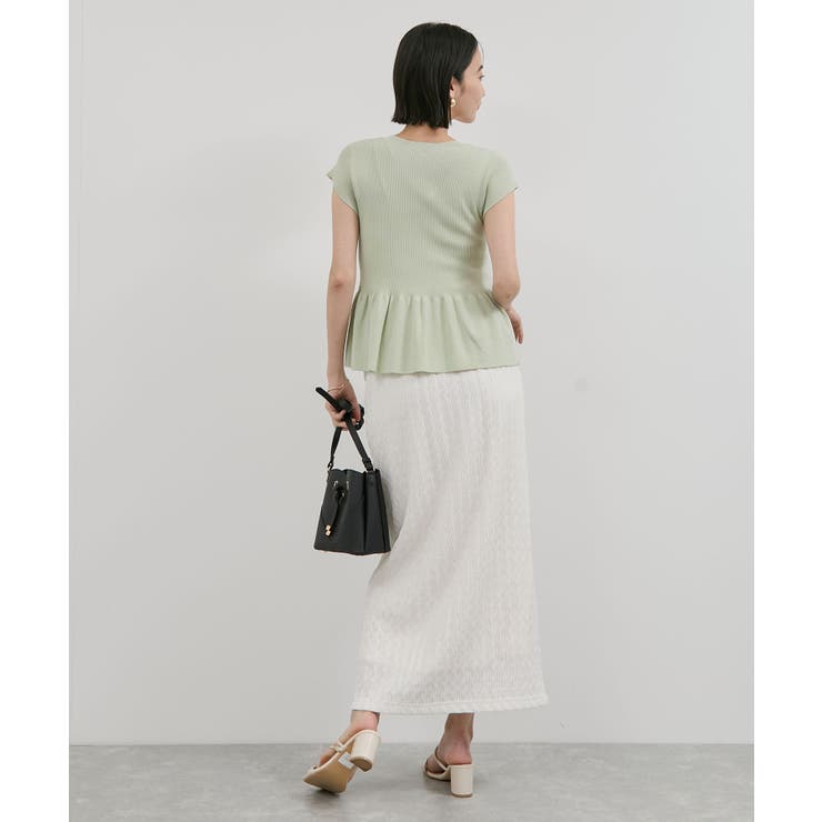 【アンチピリング/洗える】美SMARTショートスリーブペプラムニット | VIS  | 詳細画像11 