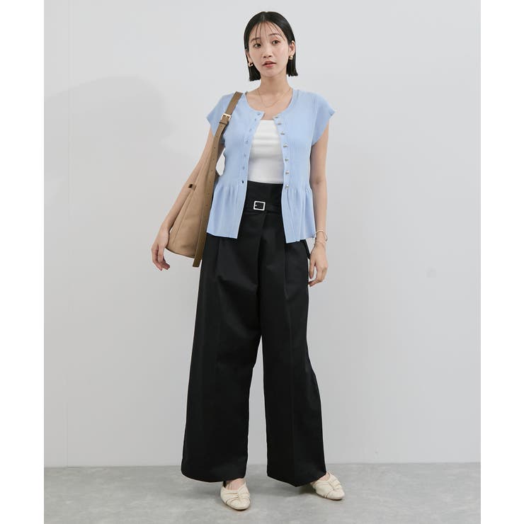 【アンチピリング/洗える】美SMARTショートスリーブペプラムニット | VIS  | 詳細画像15 