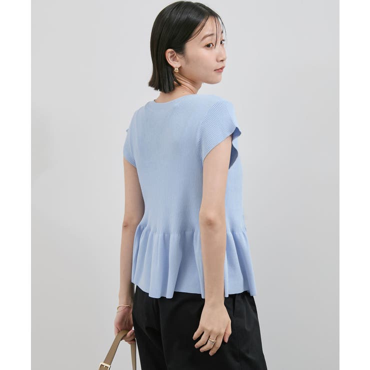 【アンチピリング/洗える】美SMARTショートスリーブペプラムニット | VIS  | 詳細画像19 