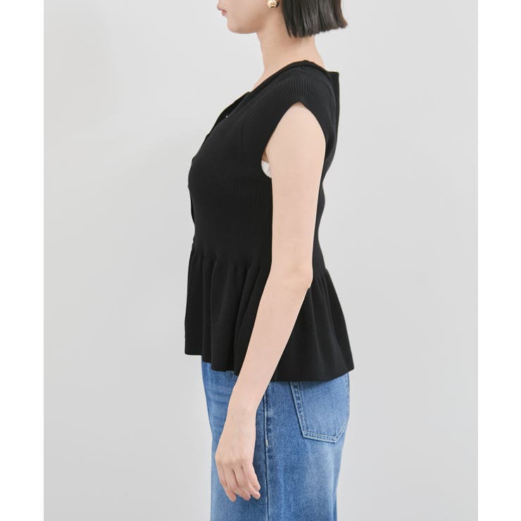 【アンチピリング/洗える】美SMARTショートスリーブペプラムニット | VIS  | 詳細画像21 