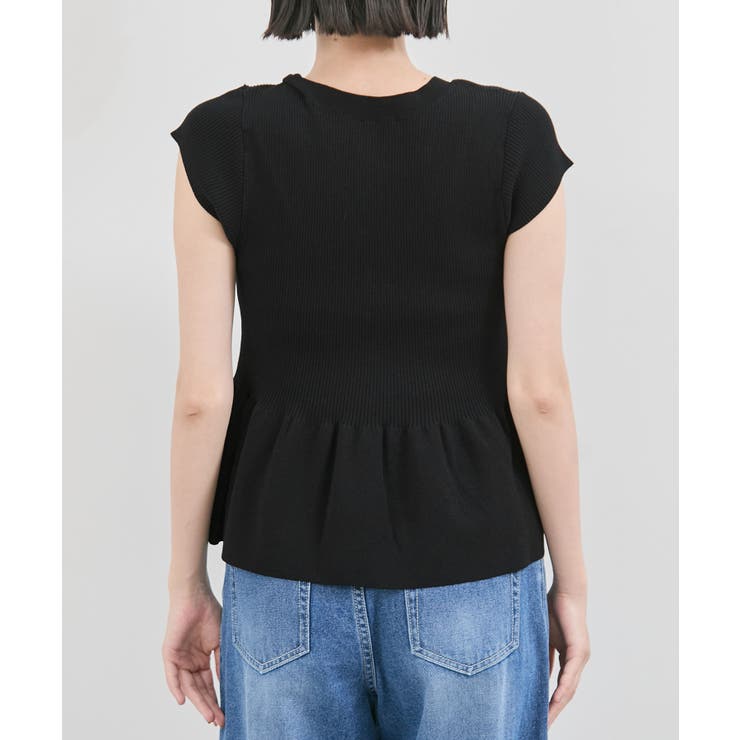 【アンチピリング/洗える】美SMARTショートスリーブペプラムニット | VIS  | 詳細画像22 