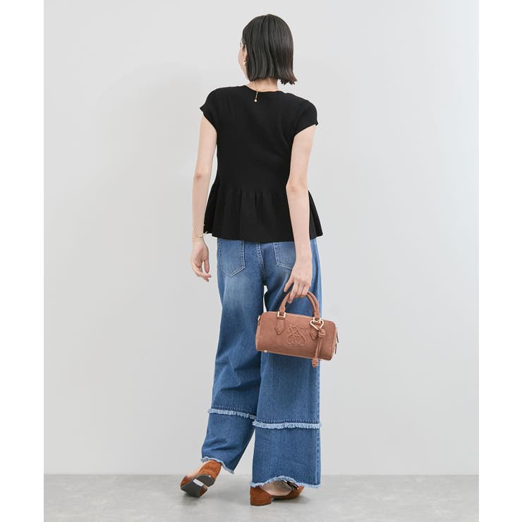 【アンチピリング/洗える】美SMARTショートスリーブペプラムニット | VIS  | 詳細画像3 