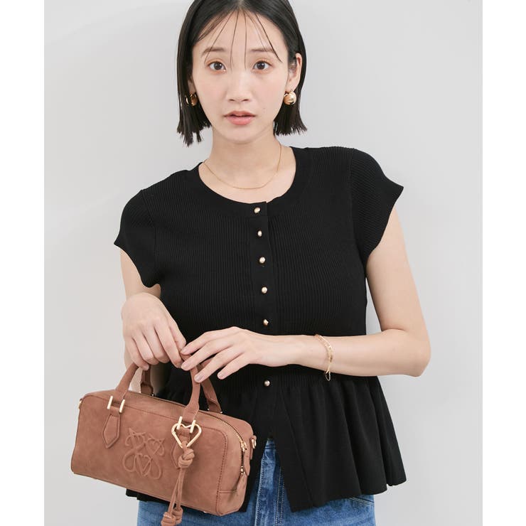 【アンチピリング/洗える】美SMARTショートスリーブペプラムニット | VIS  | 詳細画像4 