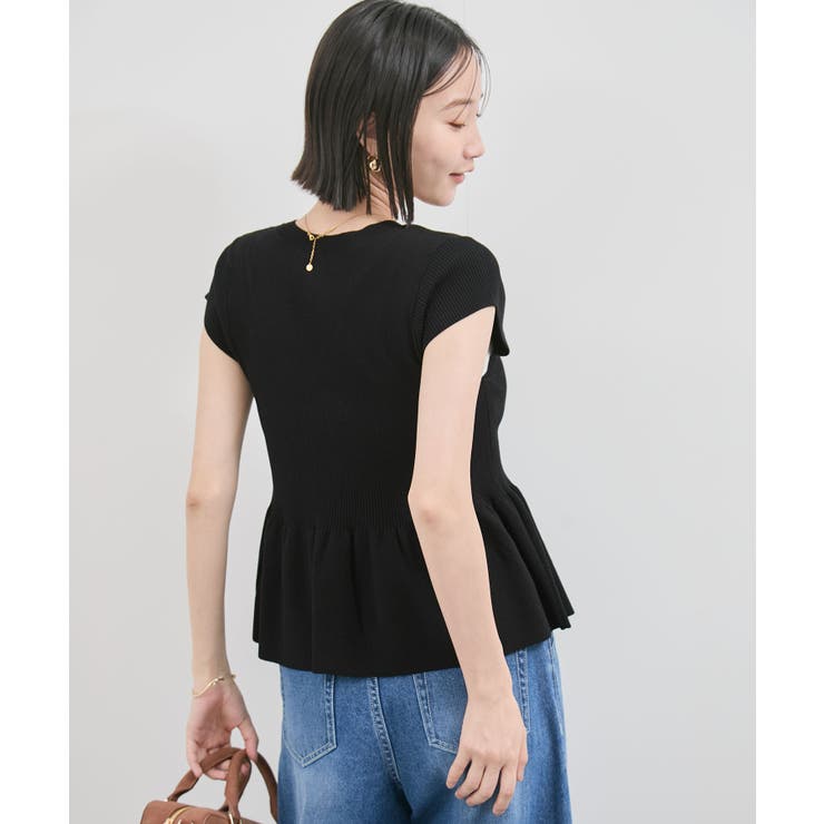 【アンチピリング/洗える】美SMARTショートスリーブペプラムニット | VIS  | 詳細画像5 