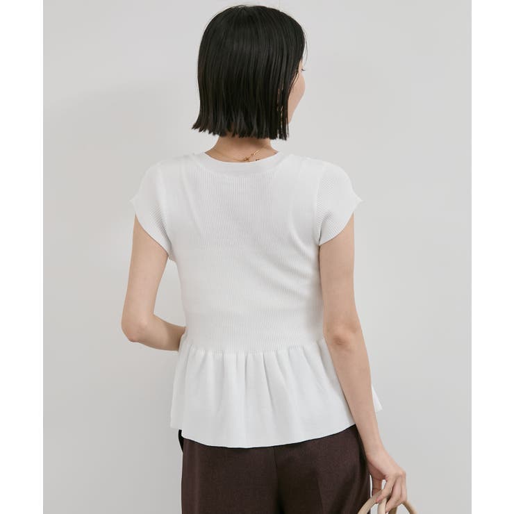 【アンチピリング/洗える】美SMARTショートスリーブペプラムニット | VIS  | 詳細画像8 