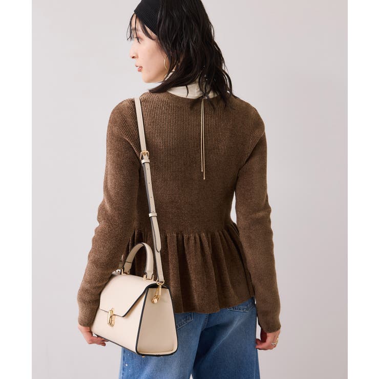 ペプラム切替モールニットカーディガン/イージーケア | VIS  | 詳細画像12 