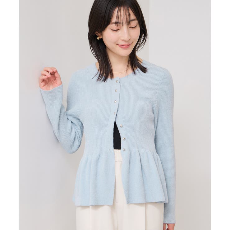 ペプラム切替モールニットカーディガン/イージーケア | VIS  | 詳細画像16 