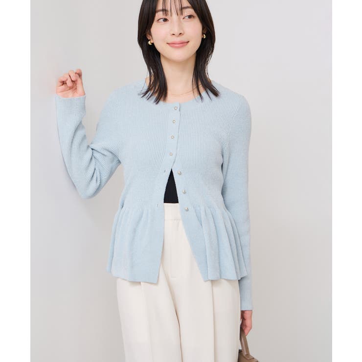 ペプラム切替モールニットカーディガン/イージーケア | VIS  | 詳細画像19 