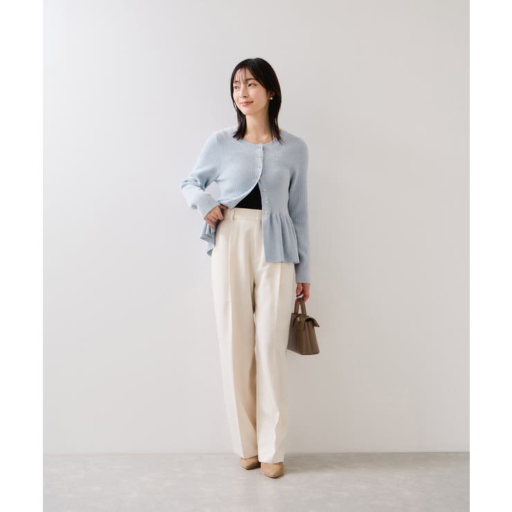 ペプラム切替モールニットカーディガン/イージーケア | VIS  | 詳細画像20 