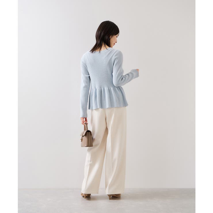 ペプラム切替モールニットカーディガン/イージーケア | VIS  | 詳細画像21 