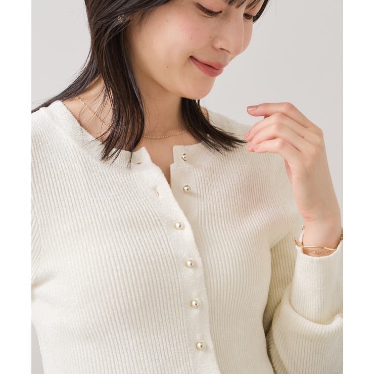 ペプラム切替モールニットカーディガン/イージーケア | VIS  | 詳細画像23 