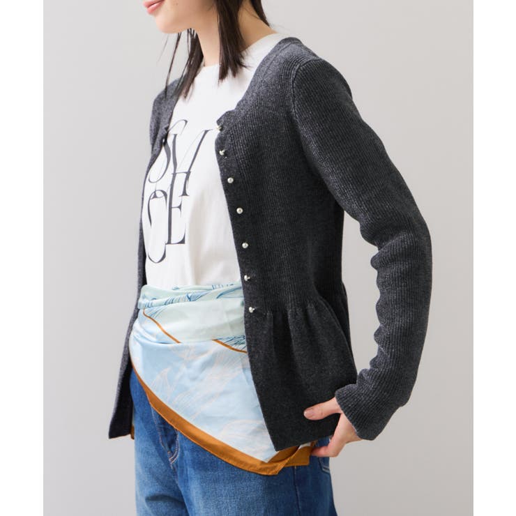 ペプラム切替モールニットカーディガン/イージーケア | VIS  | 詳細画像28 