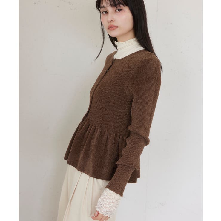 ペプラム切替モールニットカーディガン/イージーケア | VIS  | 詳細画像6 