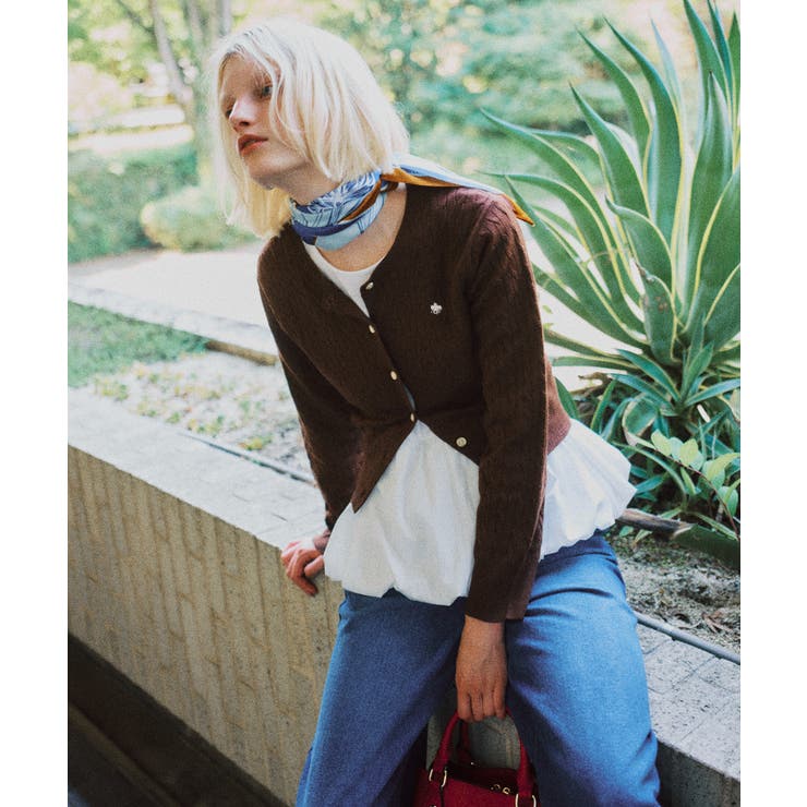 【POLO BCS】VIS別注ミニケーブルノーカラーニットカーディガン | VIS  | 詳細画像11 