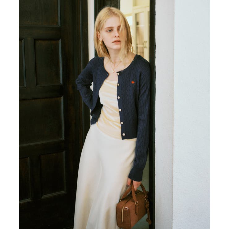 【POLO BCS】VIS別注ミニケーブルノーカラーニットカーディガン | VIS  | 詳細画像13 