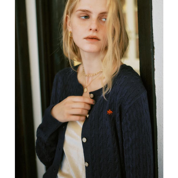 【POLO BCS】VIS別注ミニケーブルノーカラーニットカーディガン | VIS  | 詳細画像14 