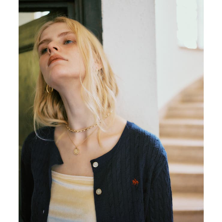 【POLO BCS】VIS別注ミニケーブルノーカラーニットカーディガン | VIS  | 詳細画像16 