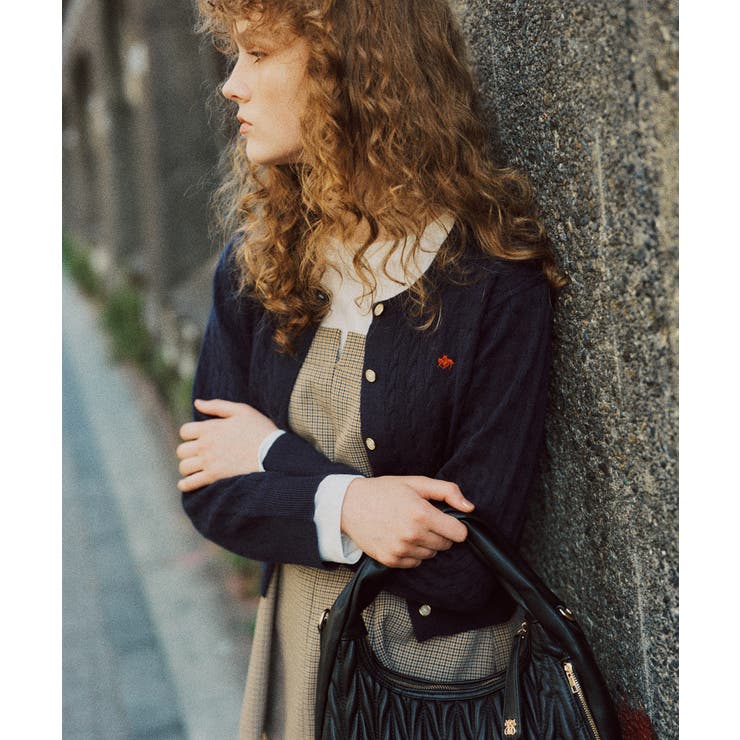 【POLO BCS】VIS別注ミニケーブルノーカラーニットカーディガン | VIS  | 詳細画像17 