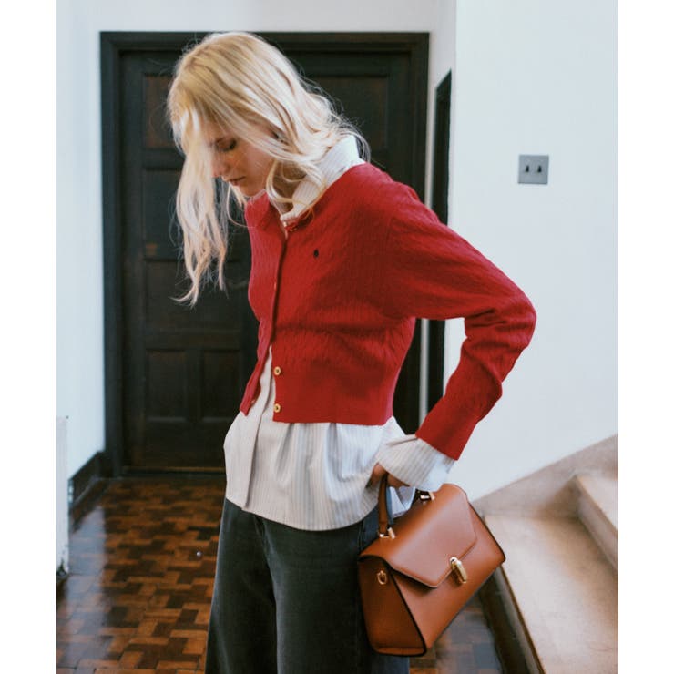 【POLO BCS】VIS別注ミニケーブルノーカラーニットカーディガン | VIS  | 詳細画像2 