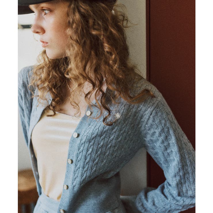 【POLO BCS】VIS別注ミニケーブルノーカラーニットカーディガン | VIS  | 詳細画像23 