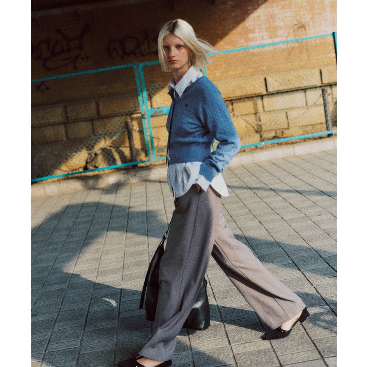 【POLO BCS】VIS別注ミニケーブルノーカラーニットカーディガン | VIS  | 詳細画像26 