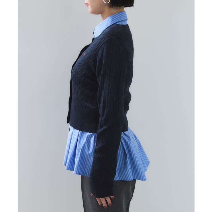 【POLO BCS】VIS別注ミニケーブルノーカラーニットカーディガン | VIS  | 詳細画像37 