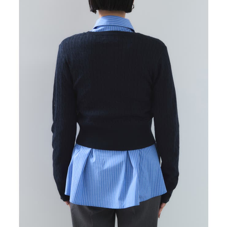 【POLO BCS】VIS別注ミニケーブルノーカラーニットカーディガン | VIS  | 詳細画像38 