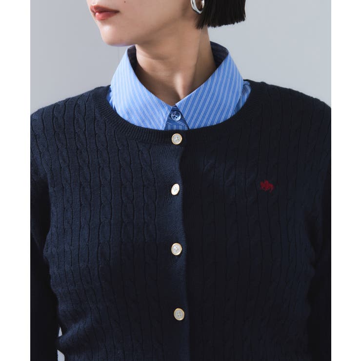 【POLO BCS】VIS別注ミニケーブルノーカラーニットカーディガン | VIS  | 詳細画像39 