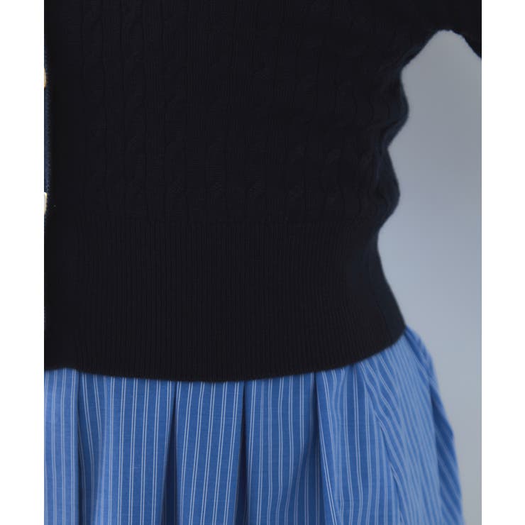 【POLO BCS】VIS別注ミニケーブルノーカラーニットカーディガン | VIS  | 詳細画像42 