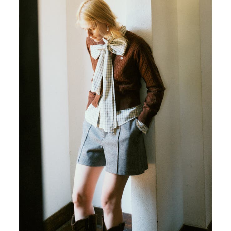 【POLO BCS】VIS別注ミニケーブルノーカラーニットカーディガン | VIS  | 詳細画像7 