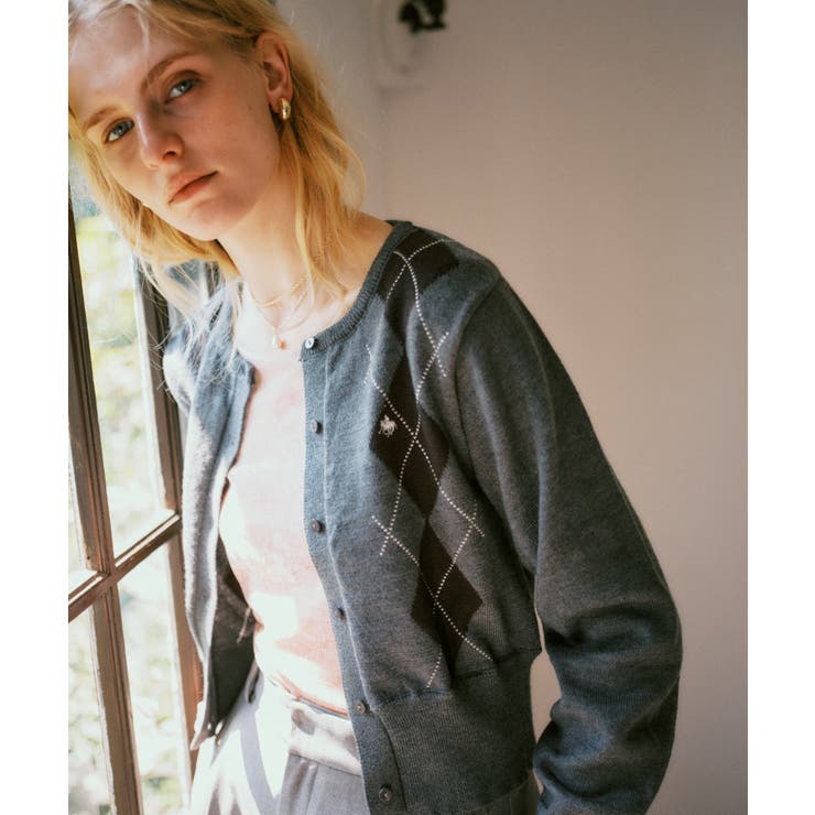 チャコール(06) | 【POLO BCS】VIS別注アーガイルニットカーディガン | VIS 