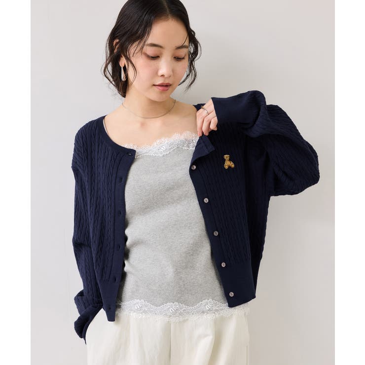 【POLO BCS】VIS別注ミニケーブルノーカラーカーディガン | VIS  | 詳細画像21 