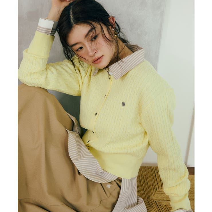 【POLO BCS】VIS別注ミニケーブルノーカラーカーディガン | VIS  | 詳細画像7 