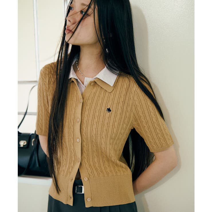 【POLO BCS】VIS別注ケーブルドッキング衿付きカーディガン | VIS  | 詳細画像15 