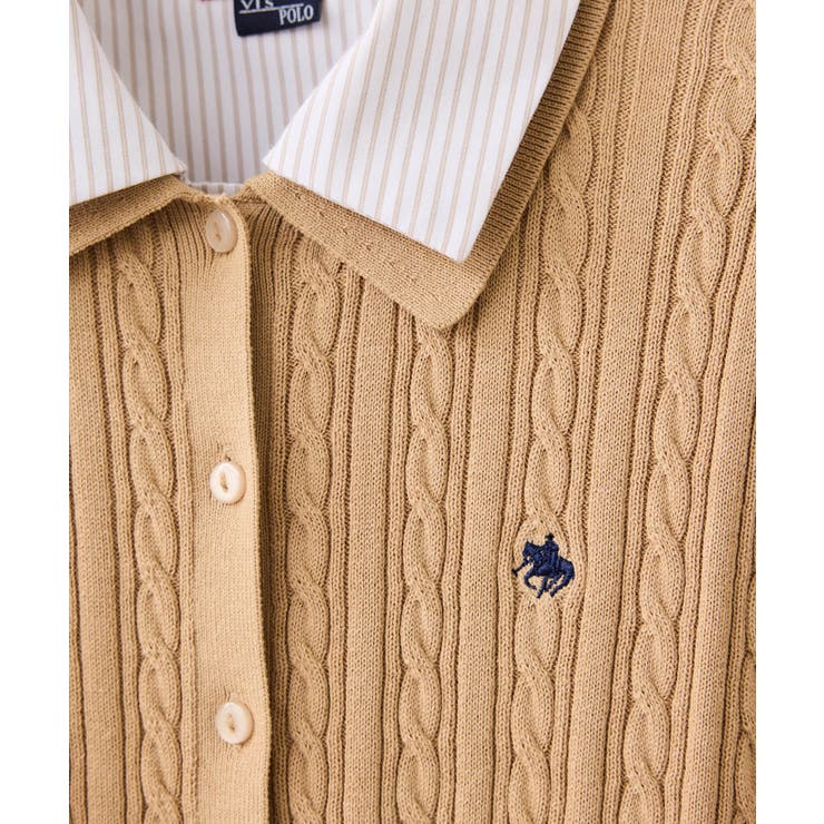 【POLO BCS】VIS別注ケーブルドッキング衿付きカーディガン | VIS  | 詳細画像28 